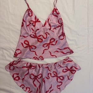 Victoria’s Secret Baby Doll Set – Pink with Red Bows